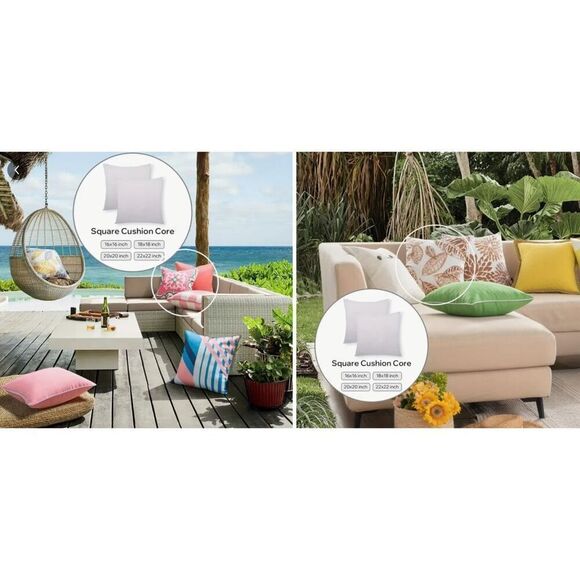 4 Square Throw Pillowcases 18” X 18” NWT - Picture 2 of 4